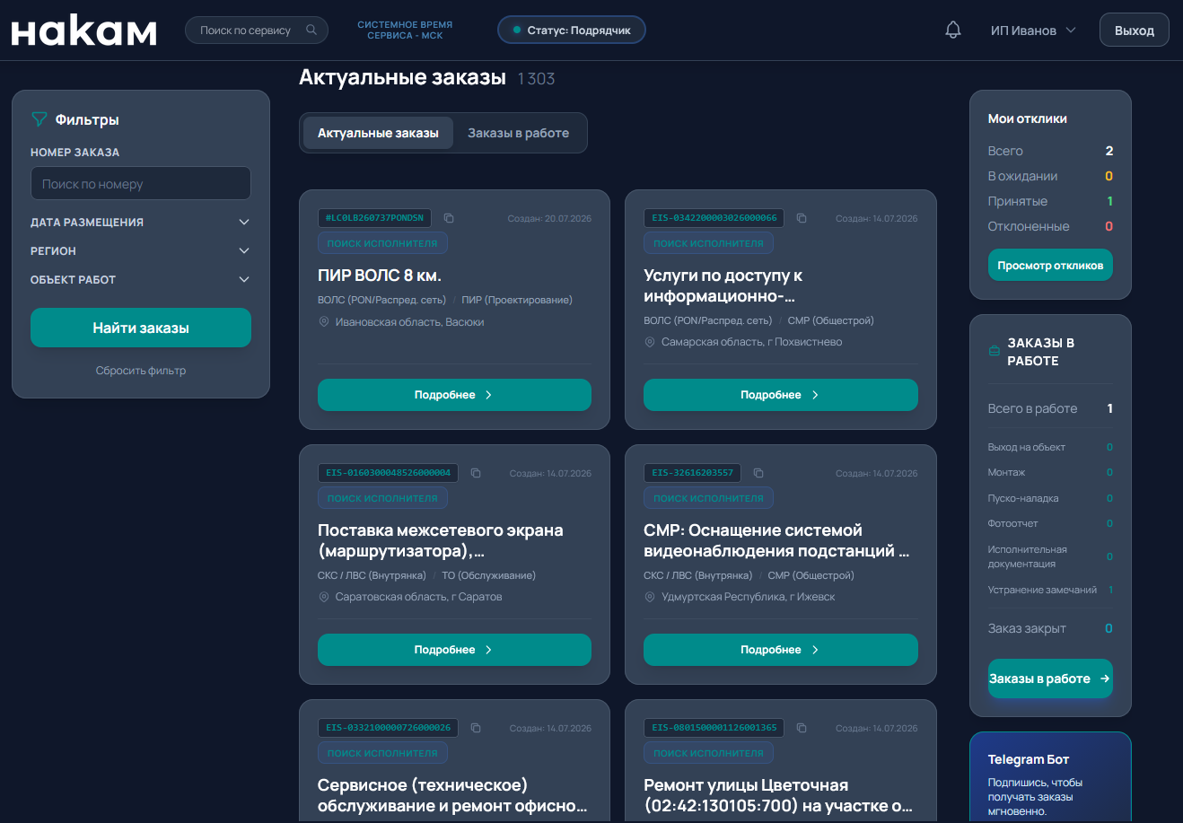 Лента заказов